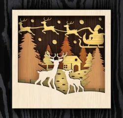 Layered Christmas E0024373 file cdr and dxf pdf free vector download for laser cut