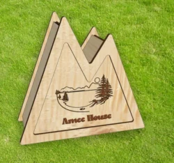 Mountain piggy bank E0024319 file cdr and dxf pdf free vector download for laser cut