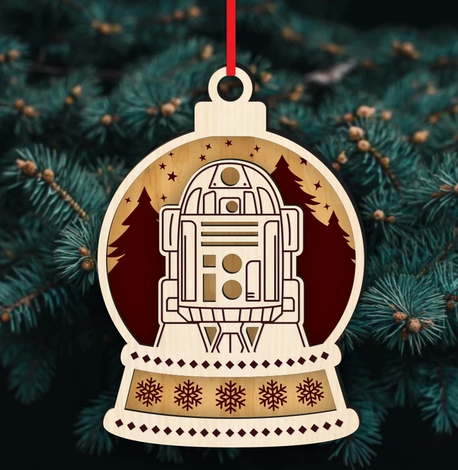R2-D2 Christmas decoration E0024343 file cdr and dxf pdf free vector download for laser cut