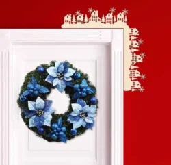 Christmas Door Corner E0024476 file cdr and dxf pdf free vector download for laser cut