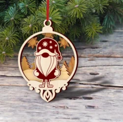 Christmas Gnome Ornament E0024401 file cdr and dxf pdf free vector download for laser cut
