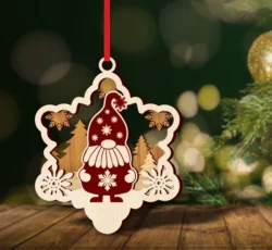 Christmas Gnome Ornament E0024402 file cdr and dxf pdf free vector download for laser cut