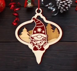 Christmas Gnome Ornament E0024405 file cdr and dxf pdf free vector download for laser cut