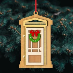Christmas door ornaments E0024386 file cdr and dxf pdf free vector download for laser cut