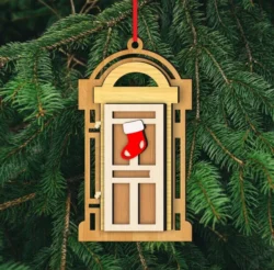 Christmas door ornaments E0024387 file cdr and dxf pdf free vector download for laser cut