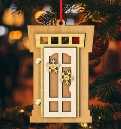 Christmas door ornaments E0024388 file cdr and dxf pdf free vector download for laser cut