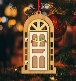 Christmas door ornaments E0024389 file cdr and dxf pdf free vector download for laser cut