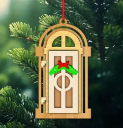 Christmas door ornaments E0024390 file cdr and dxf pdf free vector download for laser cut