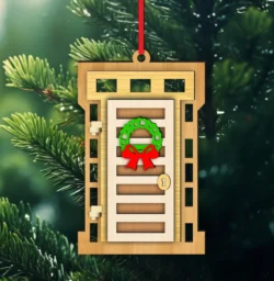 Christmas door ornaments E0024391 file cdr and dxf pdf free vector download for laser cut