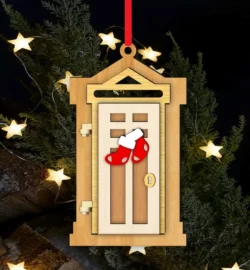 Christmas door ornaments E0024394 file cdr and dxf pdf free vector download for laser cut