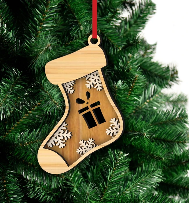 Gift Box Stocking Ornament E0024500 file cdr and dxf pdf free vector download for laser cut 5 Gift Box Stocking Ornament E0024500 file cdr and dxf pdf free vector download for laser cutGift Box Stocking Ornament E0024500 file cdr and dxf pdf free vector download for laser cut