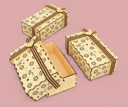 Gift Box With Bow E0024485 file cdr and dxf pdf free vector download for laser cut