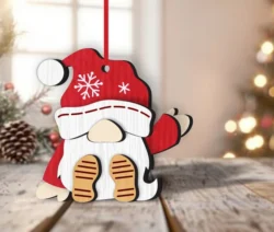 Gnome Christmas Ornament E0024468 file cdr and dxf pdf free vector download for laser cut