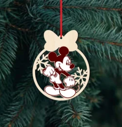 Mickey Mouse Disney Christmas Ball E0024452 file cdr and dxf pdf free vector download for laser cut