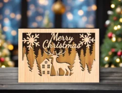 Multilayer Christmas Deer E0024445 file cdr and dxf pdf free vector download for laser cut