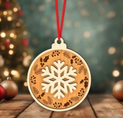 Snowflake Christmas Ornament E0024521 file cdr and dxf pdf free vector download for laser cut
