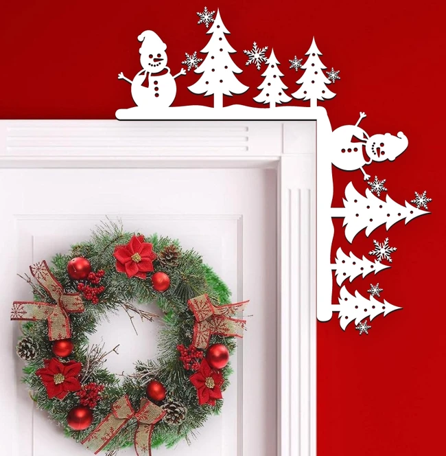 Snowman And Reindeer Christmas Door Corner E0024473 file cdr and dxf pdf free vector download for laser cut 5 Snowman And Reindeer Christmas Door Corner E0024473 file cdr and dxf pdf free vector download for laser cut