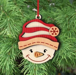 Snowman Christmas Ornament E0024466 file cdr and dxf pdf free vector download for laser cut