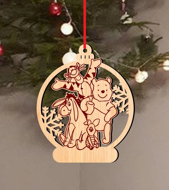 Winnie The Pooh Disney Christmas Ball E0024460 file cdr and dxf pdf free vector download for laser cut 5 Winnie The Pooh Disney Christmas Ball E0024460 file cdr and dxf pdf free vector download for laser cut