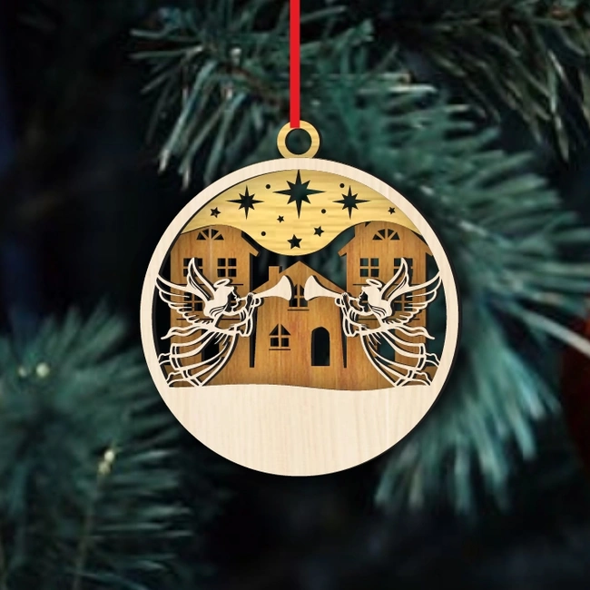 Angel Christmas Ornament E0024631 file cdr and dxf pdf free vector download for laser cut