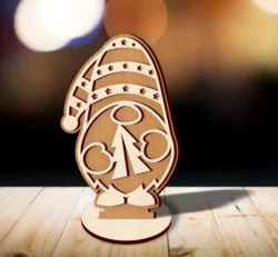 Christmas Gnome stand E0024530 file cdr and dxf pdf free vector download for laser cut