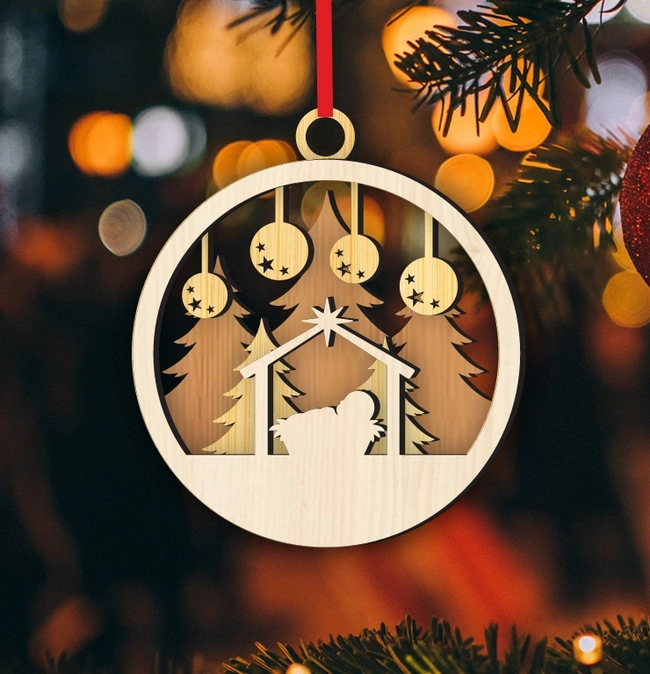 Christmas Ornament E0024548 file cdr and dxf pdf free vector download for laser cut