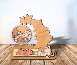 Christmas Tree Ornament Holder E0024559 file cdr and dxf pdf free vector download for laser cut