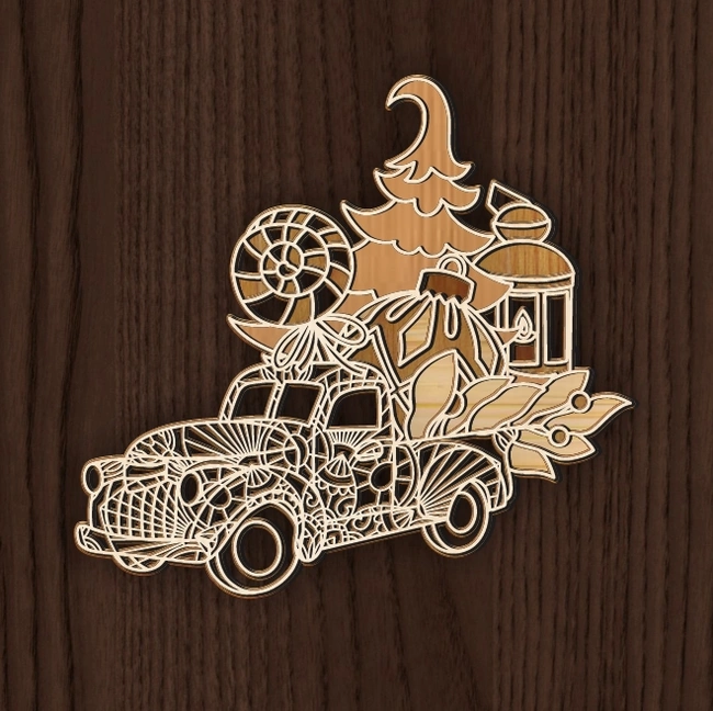 Christmas Truck E0024633 file cdr and dxf pdf free vector download for laser cut 5 Christmas Truck E0024633 file cdr and dxf pdf free vector download for laser cut