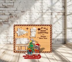 Christmas card E0024595 file cdr and dxf pdf free vector download for laser cut