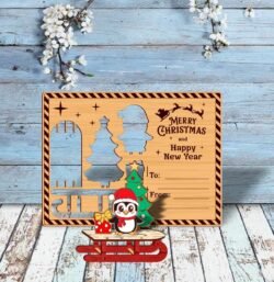 Christmas card E0024596 file cdr and dxf pdf free vector download for laser cut