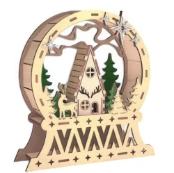 Christmas night light E0024600 file cdr and dxf pdf free vector download for laser cut