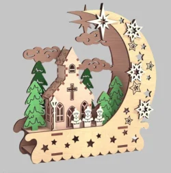Christmas night light E0024602 file cdr and dxf pdf free vector download for laser cut