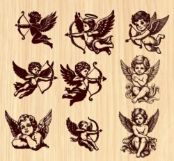 Cute cupid E0024643 file cdr and dxf pdf free vector download for laser engraving machine