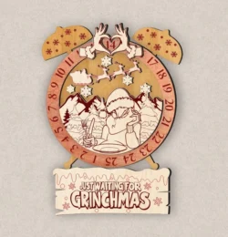 Grinchmas Christmas Countdown Calendar E0024569 file cdr and dxf pdf free vector download for laser cut