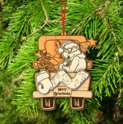 Grinchmas Christmas Gift Card Holder E0024557 file cdr and dxf pdf free vector download for laser cut