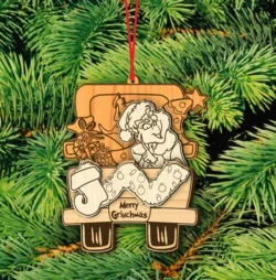 Grinchmas Christmas Gift Card Holder E0024558 file cdr and dxf pdf free vector download for laser cut