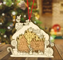 Grinchmas Christmas Ornament E0024570 file cdr and dxf pdf free vector download for laser cut