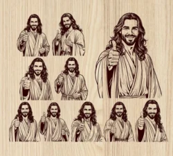 Jesus like set E0024644 file cdr and dxf pdf free vector download for laser engraving machine
