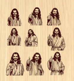Jesus like set E0024645 file cdr and dxf pdf free vector download for laser engraving machine