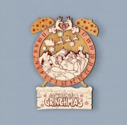 Just Waiting For Grinchmas Christmas Countdown Calendar E0024567 file cdr and dxf pdf free vector download for laser cut
