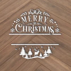 Merry Christmas Family Name Door Sign E0024657 file cdr and dxf pdf free vector download for laser cut