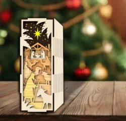 Nativity scene book nook E0024640 file cdr and dxf pdf free vector download for laser cut