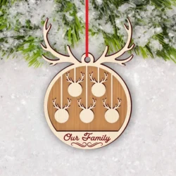 Personalization Family Christmas Name Ornament E0024634 file cdr and dxf pdf free vector download for laser cut