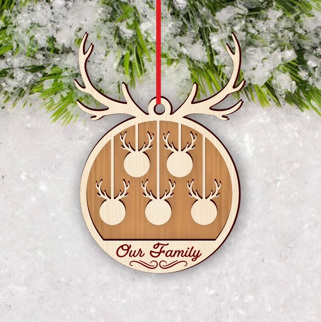 Personalization Family Christmas Name Ornament E0024634 file cdr and dxf pdf free vector download for laser cut