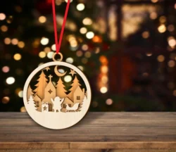 Santa Christmas Ornament E0024545 file cdr and dxf pdf free vector download for laser cut