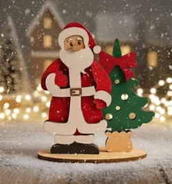 Santa stand E0024651 file cdr and dxf pdf free vector download for laser cut