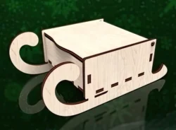 Sleigh shaped mini box E0024647 file cdr and dxf pdf free vector download for laser cut