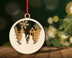 Snowman Christmas Ornament E0024547 file cdr and dxf pdf free vector download for laser cut