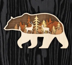 Bear Multilayer E0024711 file cdr and dxf free vector download for laser cut