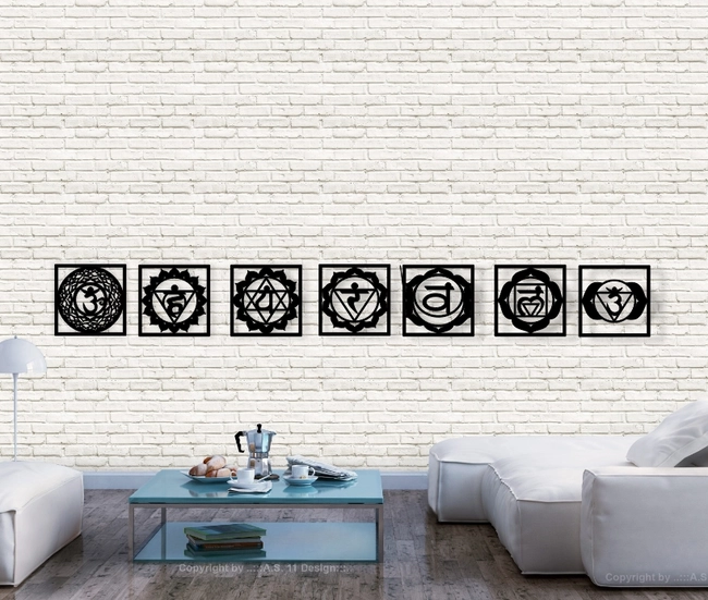 Chakra Wall Decor L0000046 file cdr and dxf free vector download for laser cut plasma 5 Chakra Wall Decor L0000046 file cdr and dxf free vector download for laser cut plasma